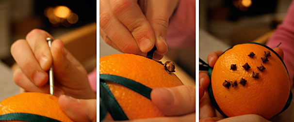 Помандер из апельсина и гвоздики натуральный ароматизатор