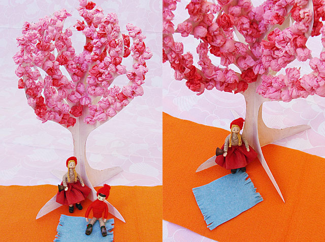 Как сделать цветущее дерево с гофрированной бумагой