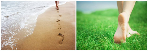 Ходить босиком по траве и песку  при плоскостопии