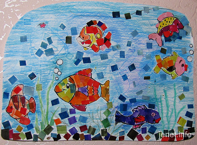 Мозаика рыбки детский рисунок